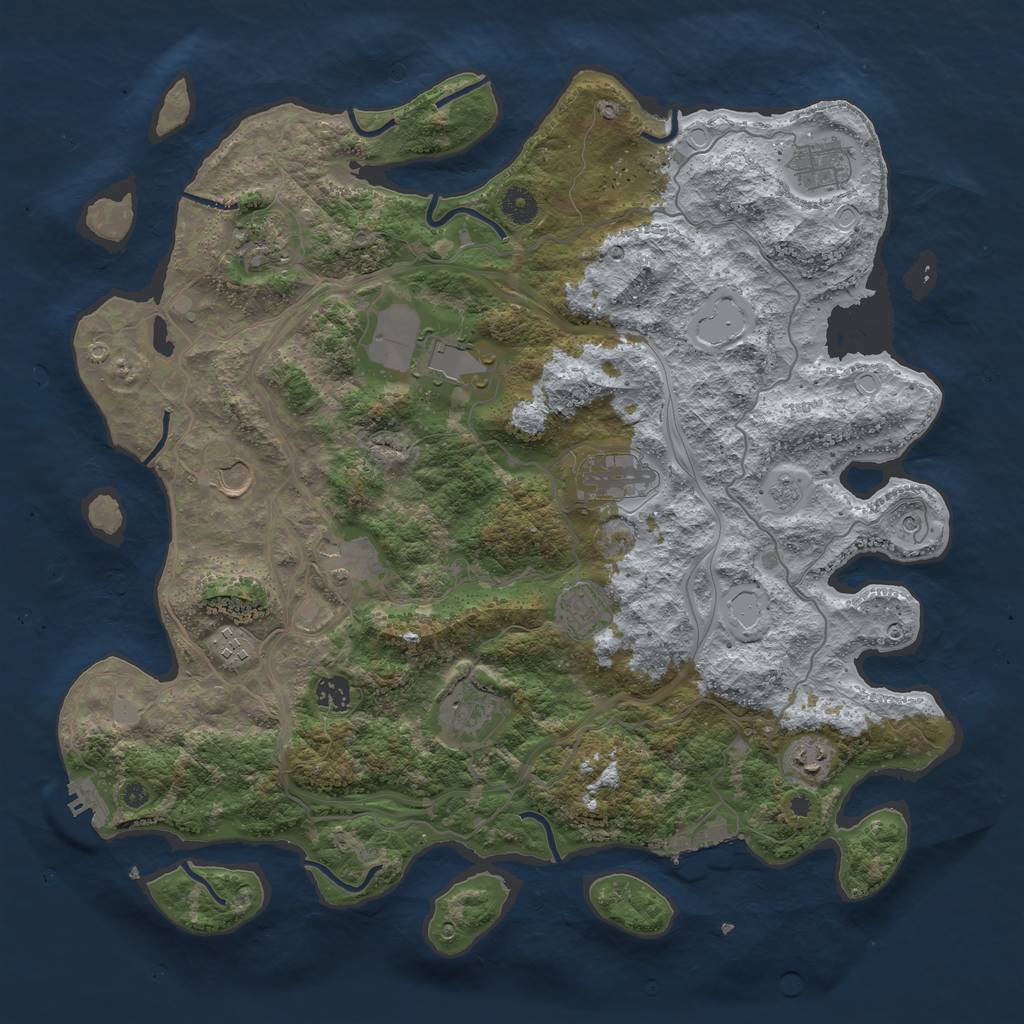 Rust Map: Procedural Map, Size: 4250, Seed: 945893930, 18 Monuments