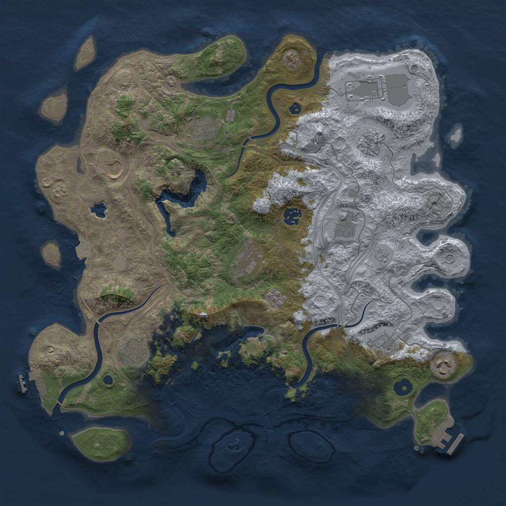 Rust Map: Procedural Map, Size: 4250, Seed: 945893930, 17 Monuments