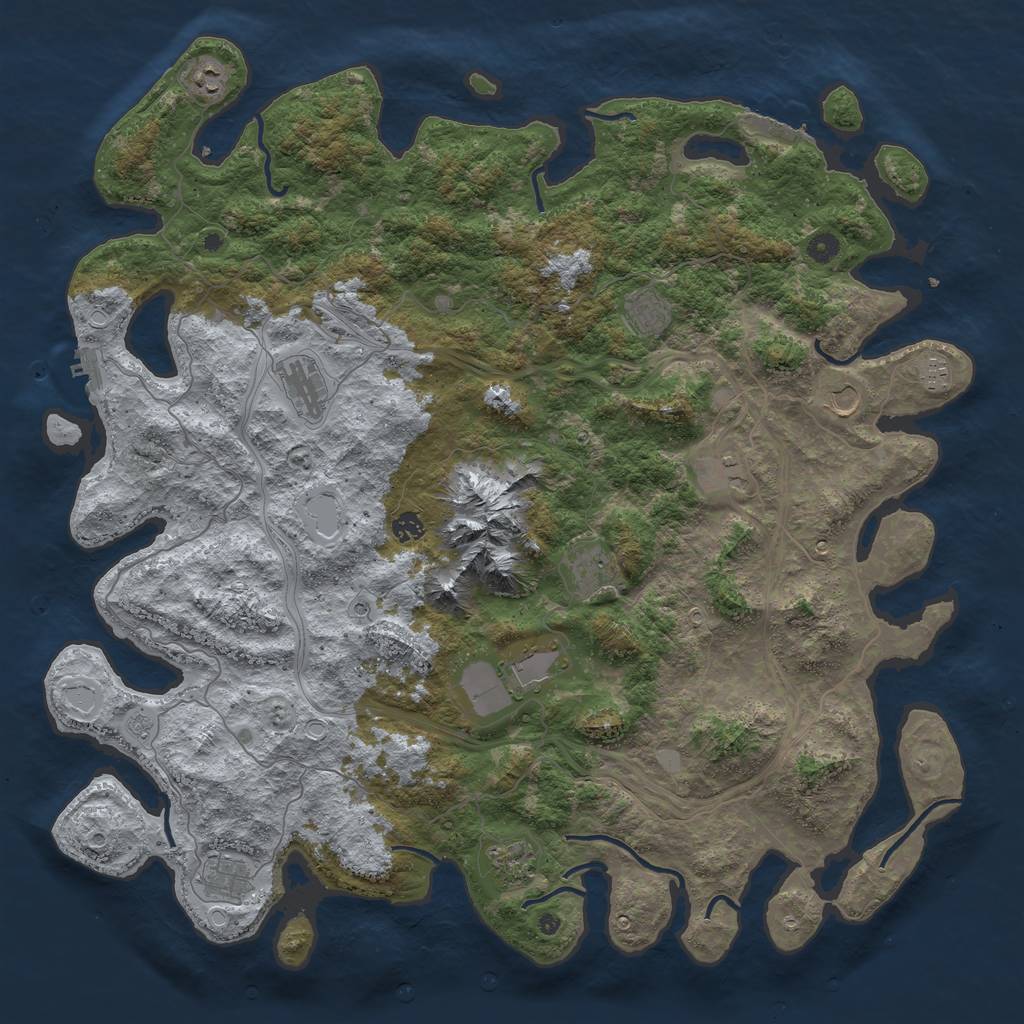 Rust Map: Procedural Map, Size: 5000, Seed: 1975576228, 18 Monuments