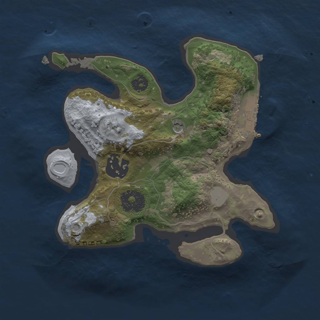 Rust Map: Procedural Map, Size: 2000, Seed: 50366077, 6 Monuments