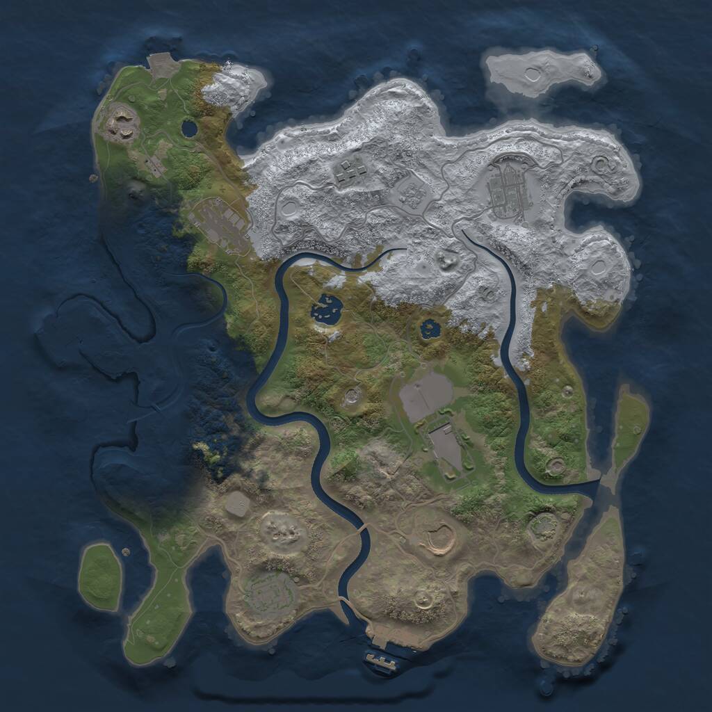 Rust Map: Procedural Map, Size: 3500, Seed: 5645570, 14 Monuments