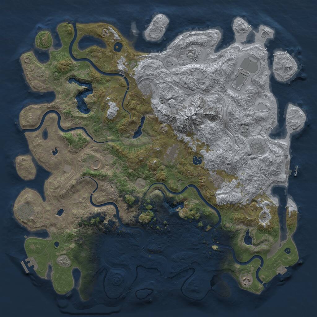 Rust Map: Procedural Map, Size: 5000, Seed: 5101992, 17 Monuments