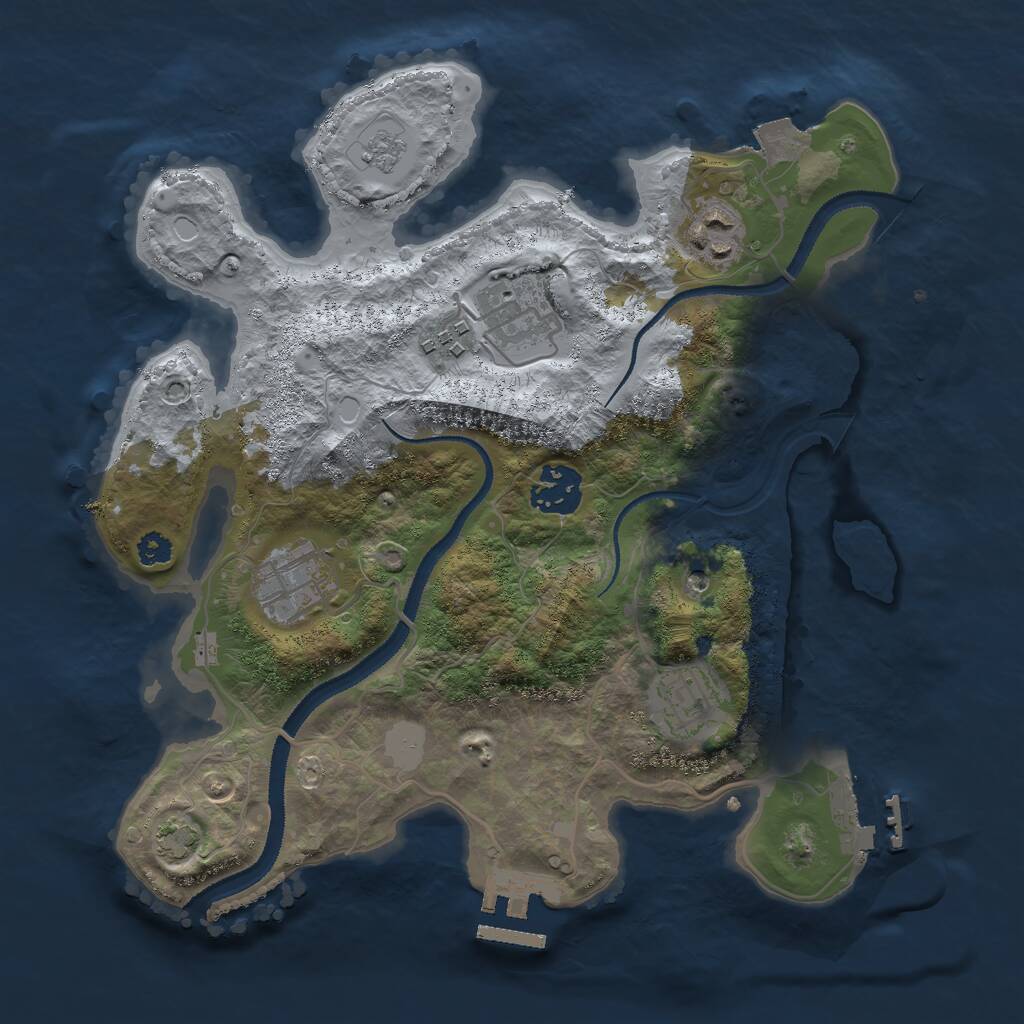 Rust Map: Procedural Map, Size: 3000, Seed: 260391376, 12 Monuments