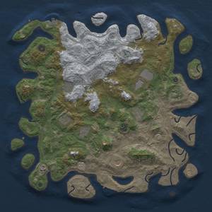 Thumbnail Rust Map: Procedural Map, Size: 4500, Seed: 163945155, 18 Monuments