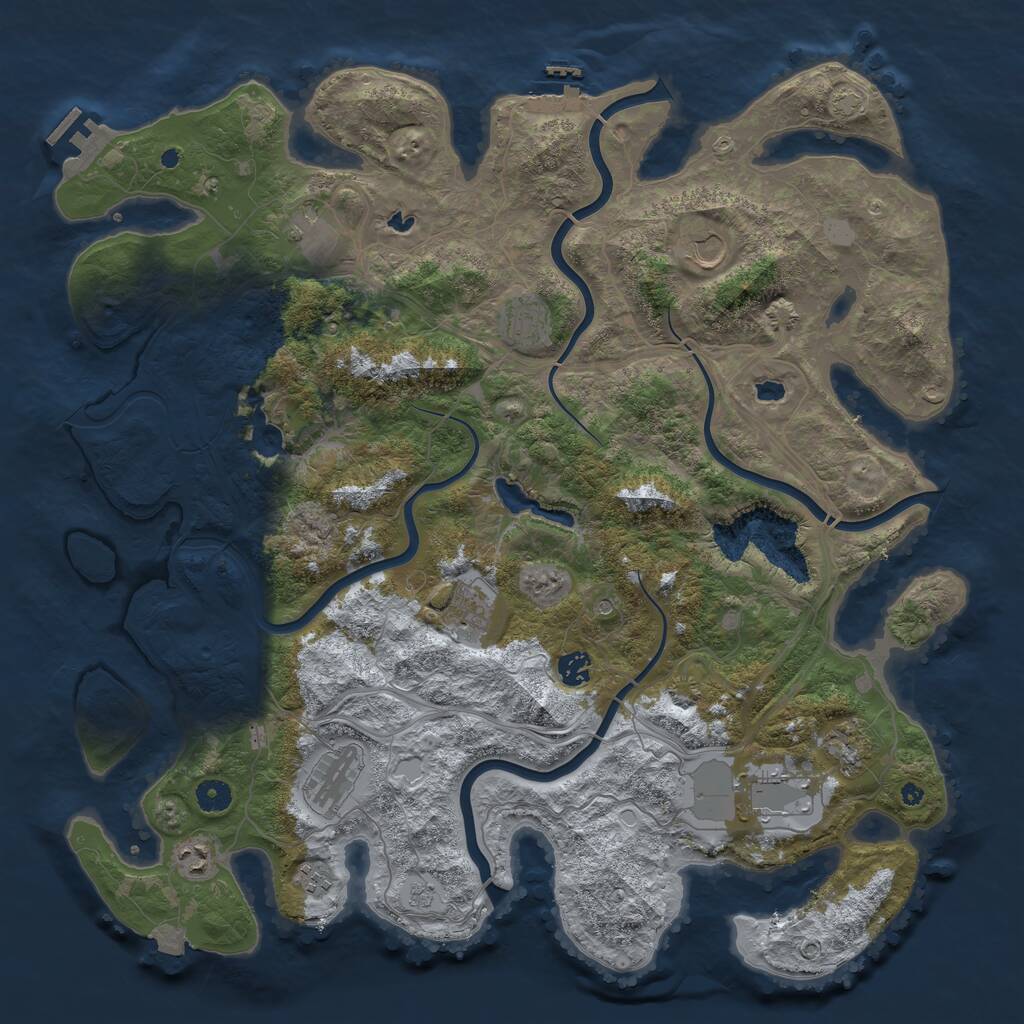 Rust Map: Procedural Map, Size: 4500, Seed: 1149568862, 16 Monuments