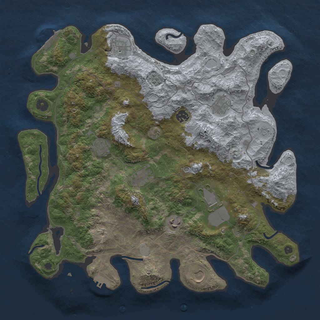 Rust Map: Procedural Map, Size: 4000, Seed: 104286760, 16 Monuments