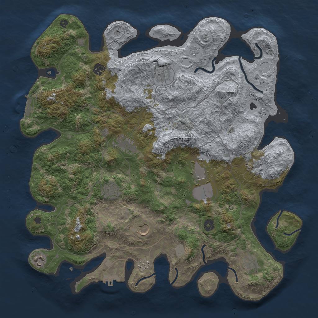 Rust Map: Procedural Map, Size: 4100, Seed: 873404959, 17 Monuments