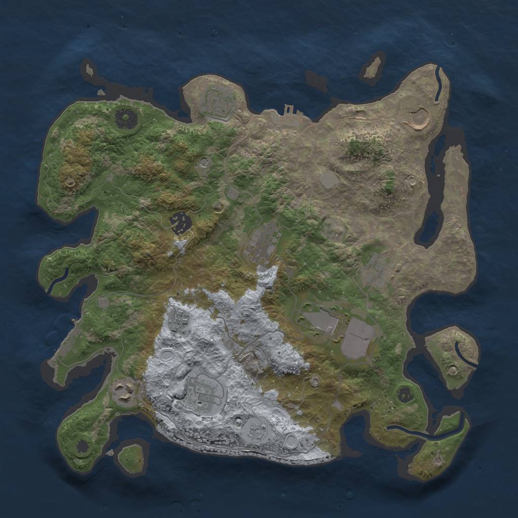 Rust Map: Procedural Map, Size: 3500, Seed: 12500, 16 Monuments