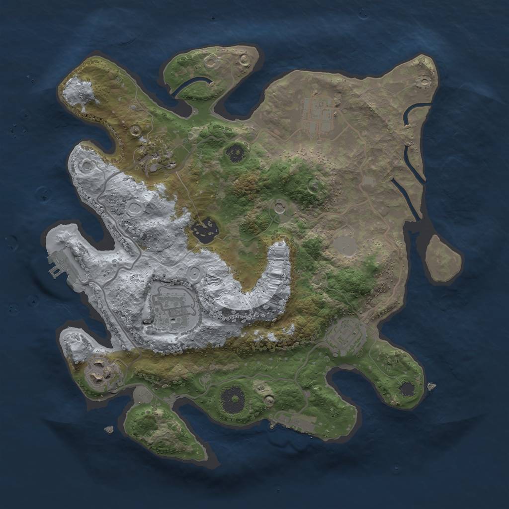 Rust Map: Procedural Map, Size: 3000, Seed: 14792, 12 Monuments