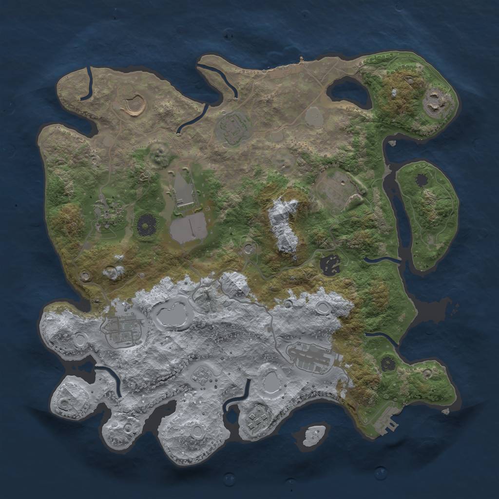 Rust Map: Procedural Map, Size: 3500, Seed: 1668666991, 17 Monuments