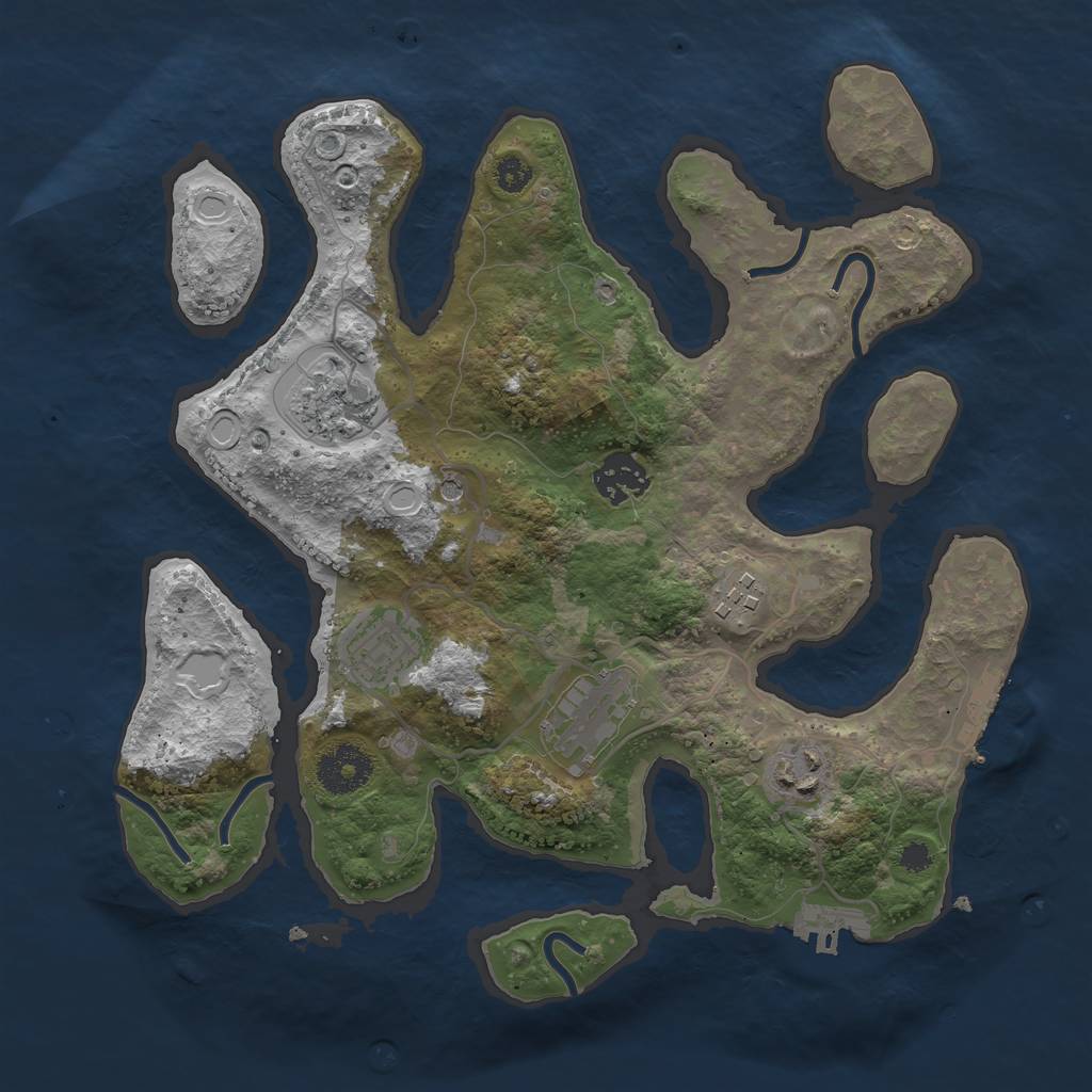 Rust Map: Procedural Map, Size: 3150, Seed: 1955005018, 14 Monuments