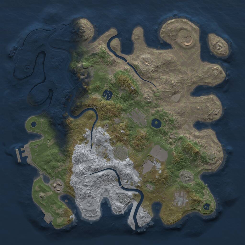 Rust Map: Procedural Map, Size: 3700, Seed: 590501034, 15 Monuments