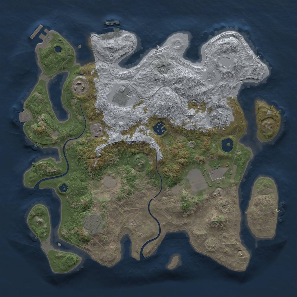 Rust Map: Procedural Map, Size: 3500, Seed: 310501, 13 Monuments