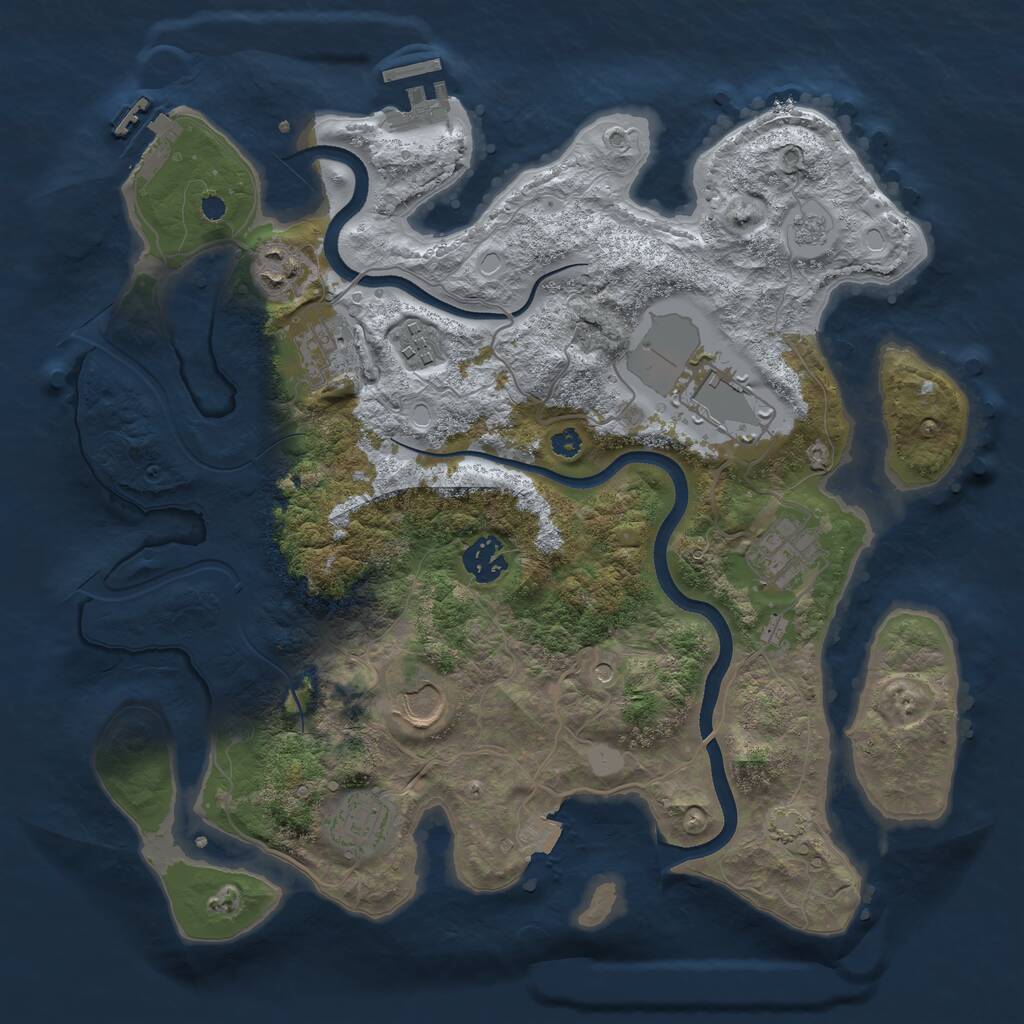 Rust Map: Procedural Map, Size: 3500, Seed: 310501, 14 Monuments