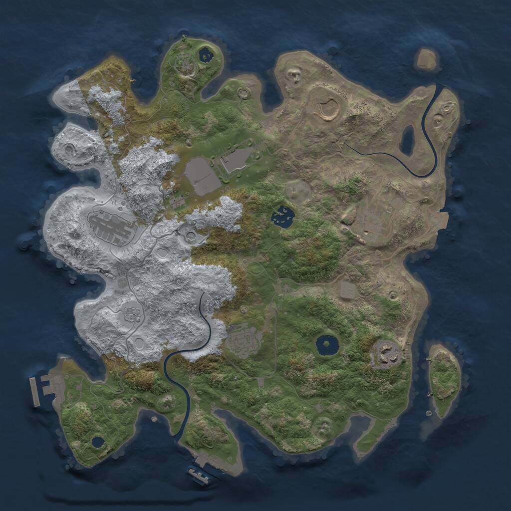 Rust Map: Procedural Map, Size: 3500, Seed: 82059927, 13 Monuments