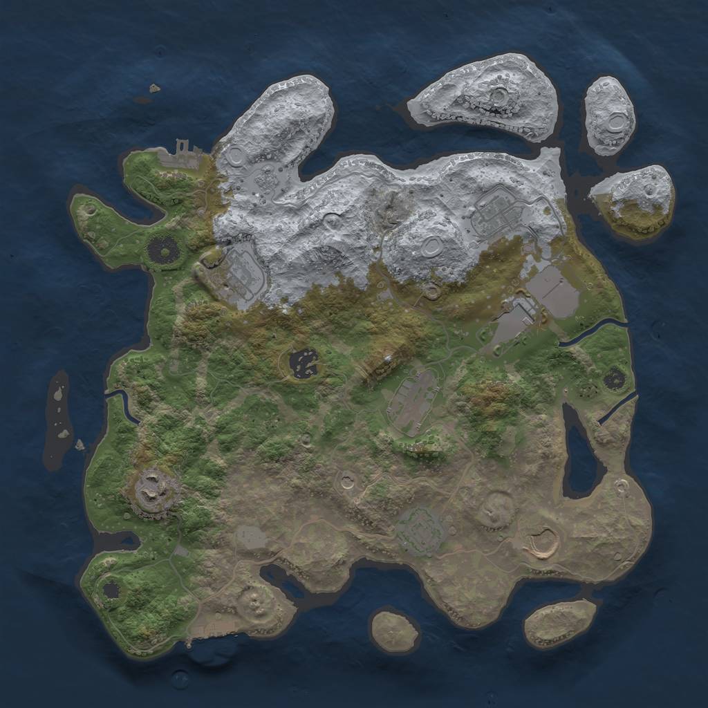 Rust Map: Procedural Map, Size: 3500, Seed: 20667460, 15 Monuments