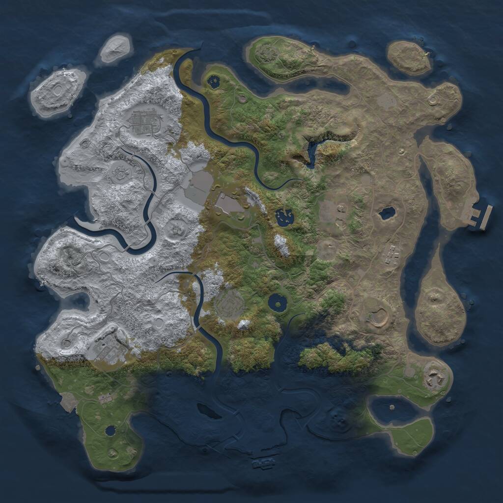 Rust Map: Procedural Map, Size: 4000, Seed: 9290941, 15 Monuments