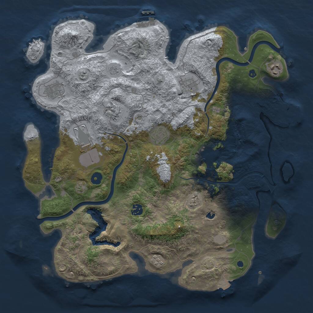 Rust Map: Procedural Map, Size: 4000, Seed: 589728524, 15 Monuments