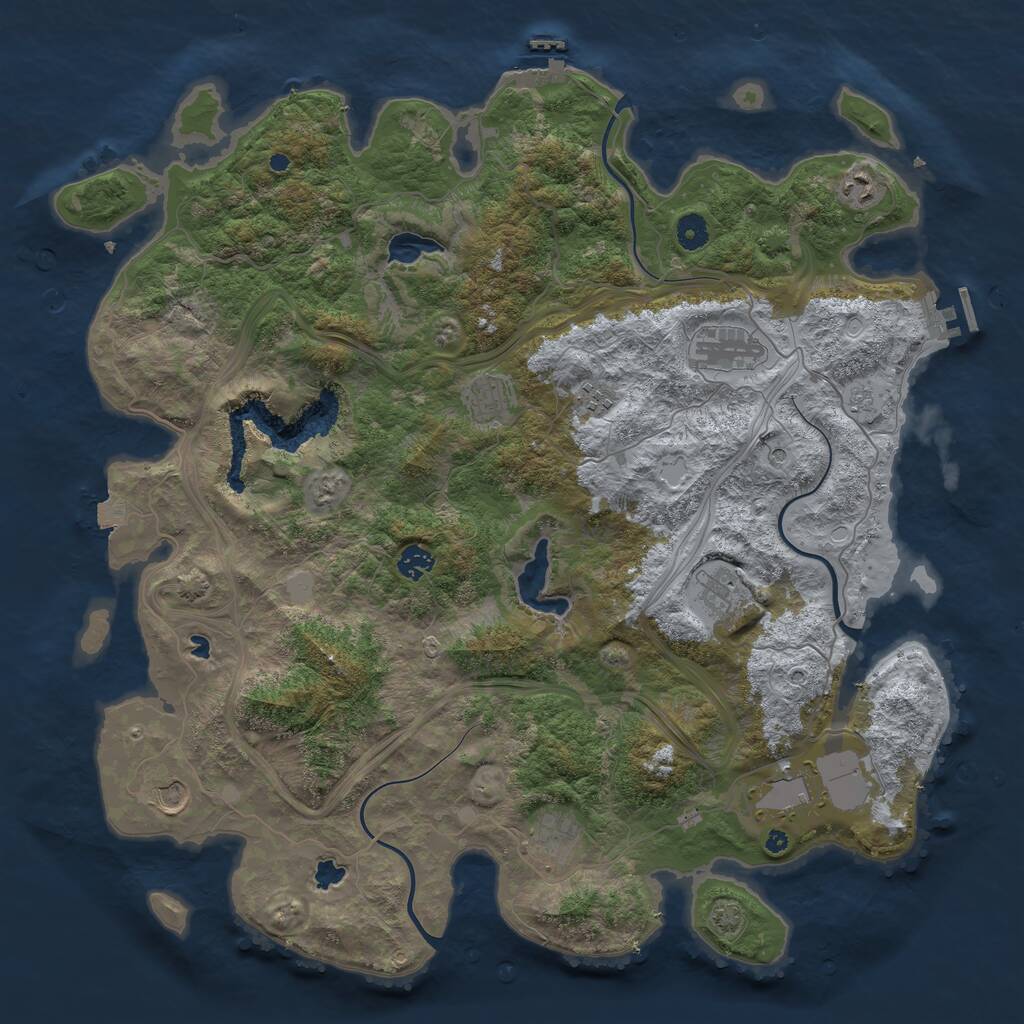 Rust Map: Procedural Map, Size: 4500, Seed: 281284, 15 Monuments