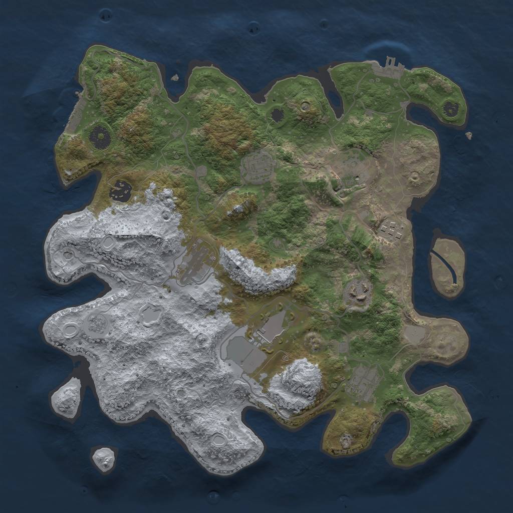 Rust Map: Procedural Map, Size: 3500, Seed: 902348, 15 Monuments