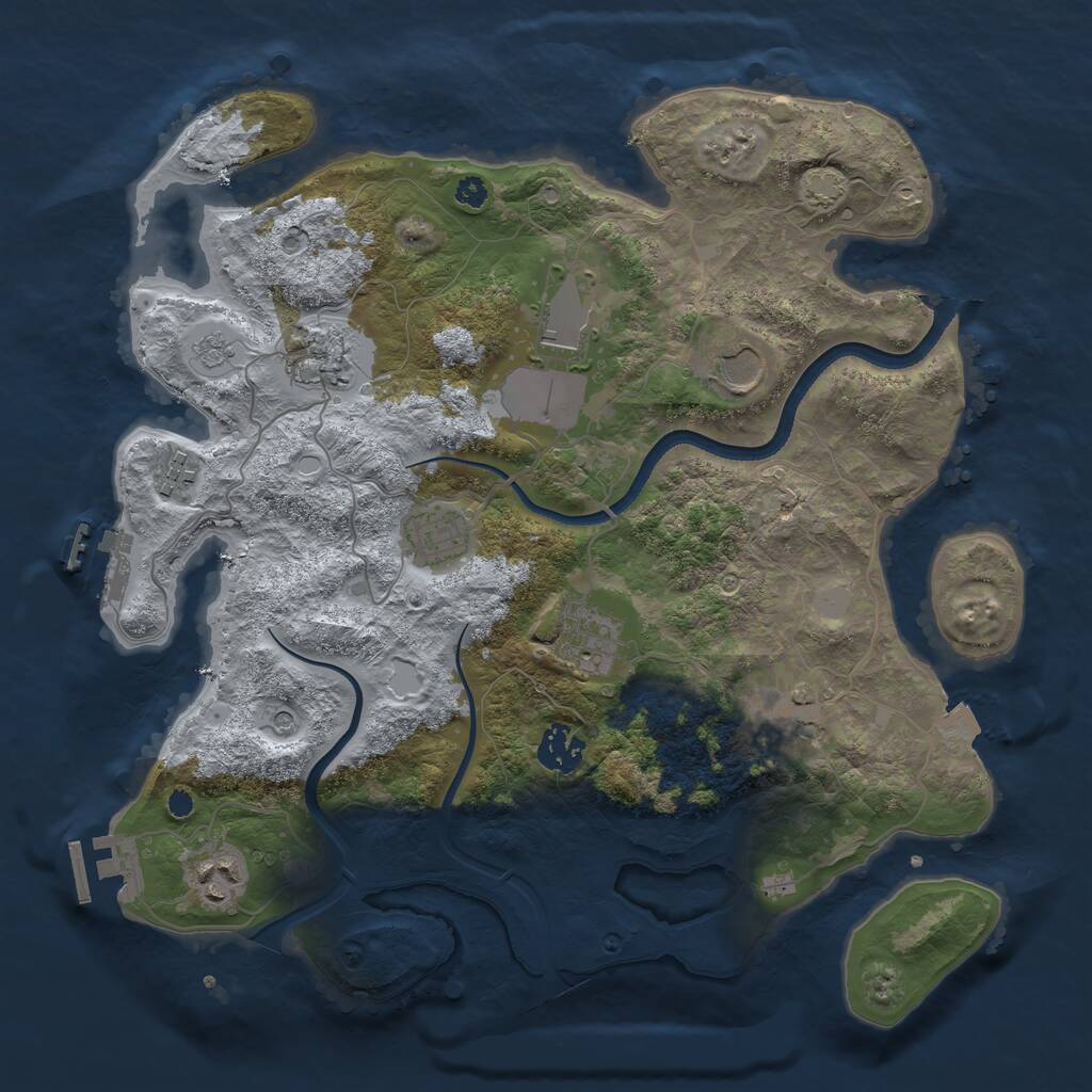 Rust Map: Procedural Map, Size: 3500, Seed: 64275458, 15 Monuments
