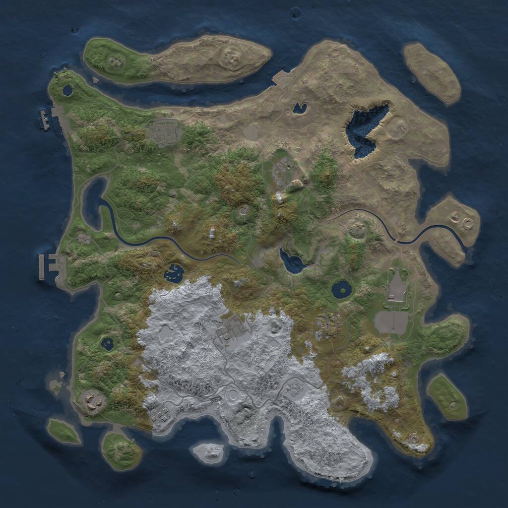 Rust Map: Procedural Map, Size: 4000, Seed: 559798110, 14 Monuments