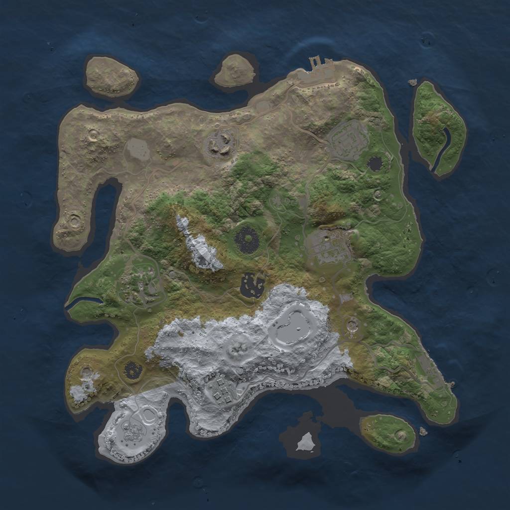 Rust Map: Procedural Map, Size: 3000, Seed: 1325, 13 Monuments
