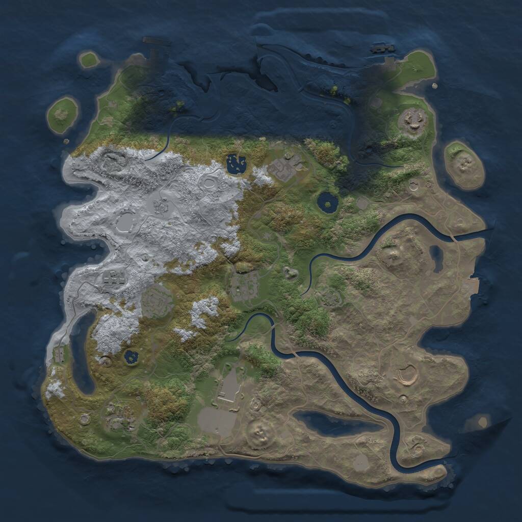 Rust Map: Procedural Map, Size: 3750, Seed: 525361713, 15 Monuments