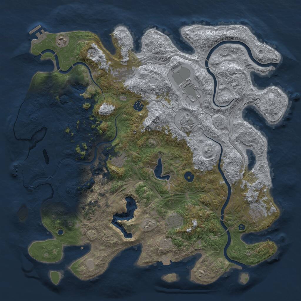 Rust Map: Procedural Map, Size: 4500, Seed: 269037449, 15 Monuments