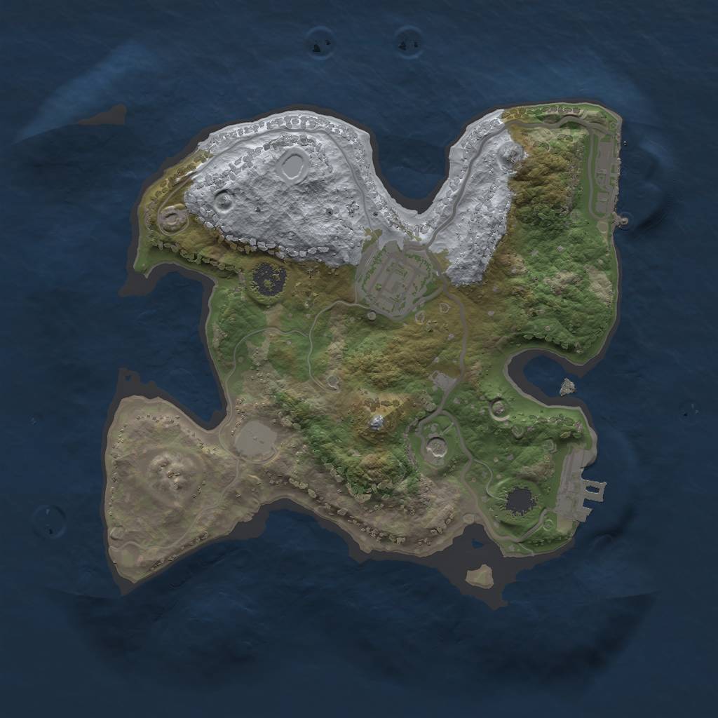 Rust Map: Procedural Map, Size: 2200, Seed: 314159247, 7 Monuments