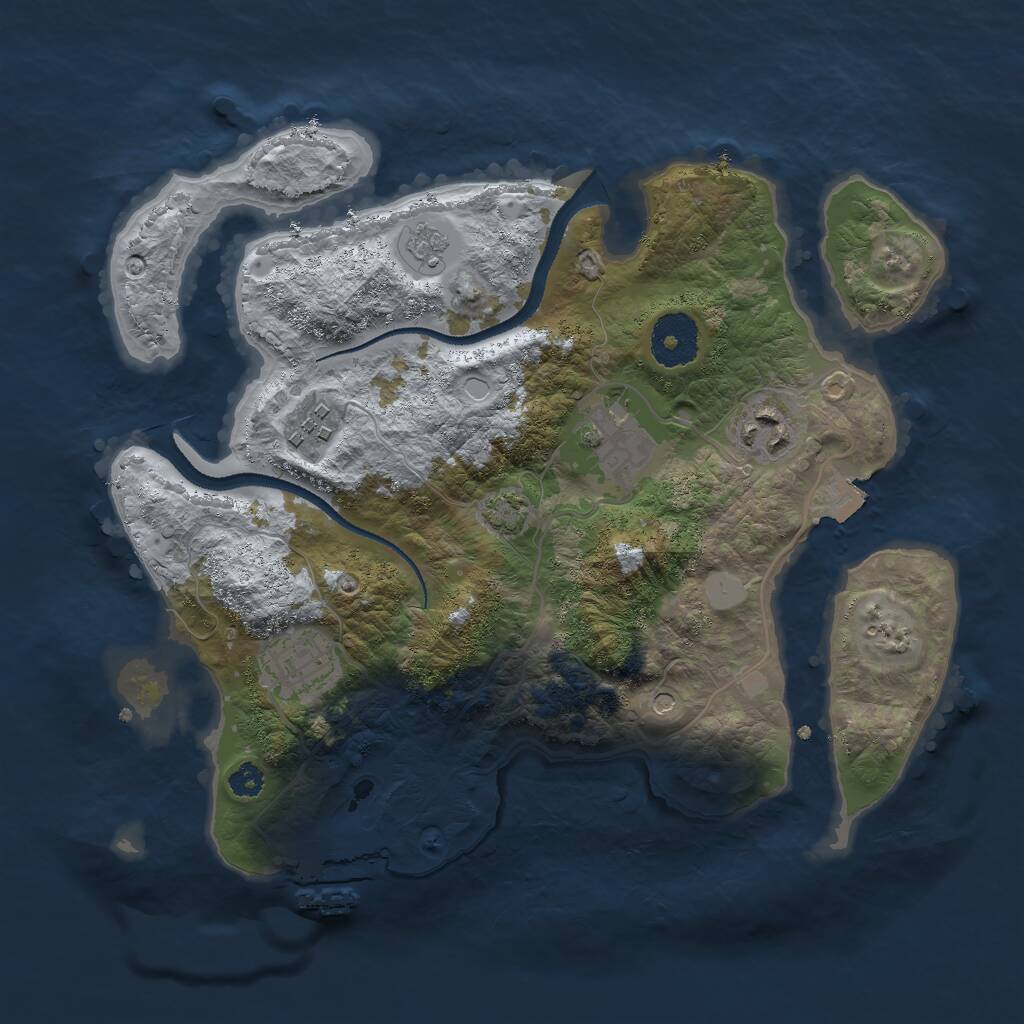 Rust Map: Procedural Map, Size: 3000, Seed: 1070, 9 Monuments