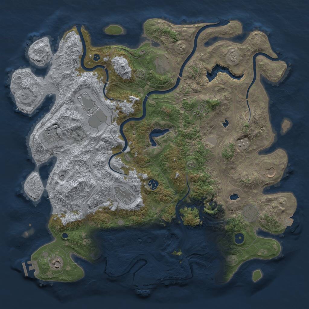 Rust Map: Procedural Map, Size: 4500, Seed: 13794, 16 Monuments