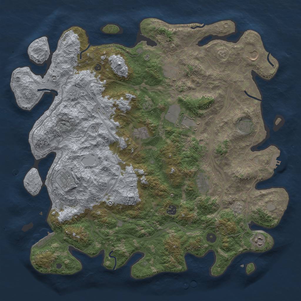 Rust Map: Procedural Map, Size: 4500, Seed: 13794, 17 Monuments