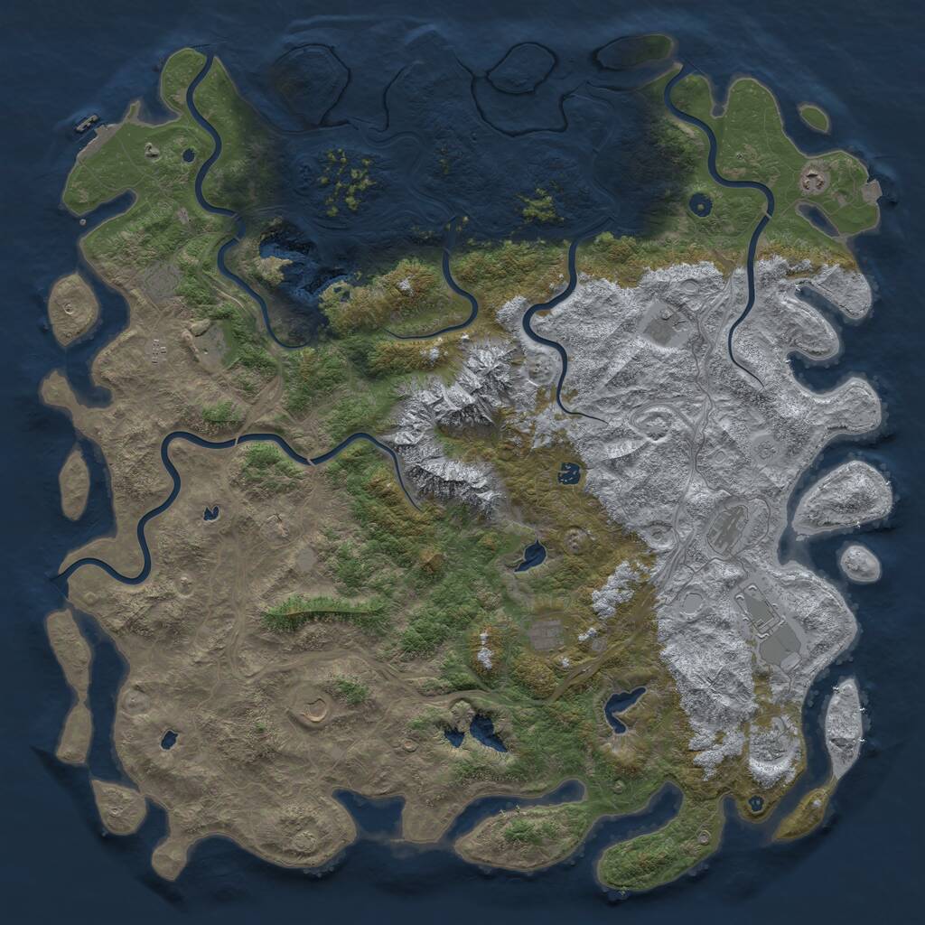 Rust Map: Procedural Map, Size: 6000, Seed: 23492734, 17 Monuments