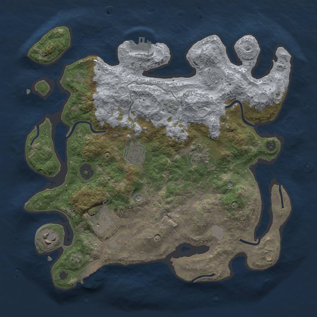 Rust Map: Procedural Map, Size: 3250, Seed: 230203, 12 Monuments