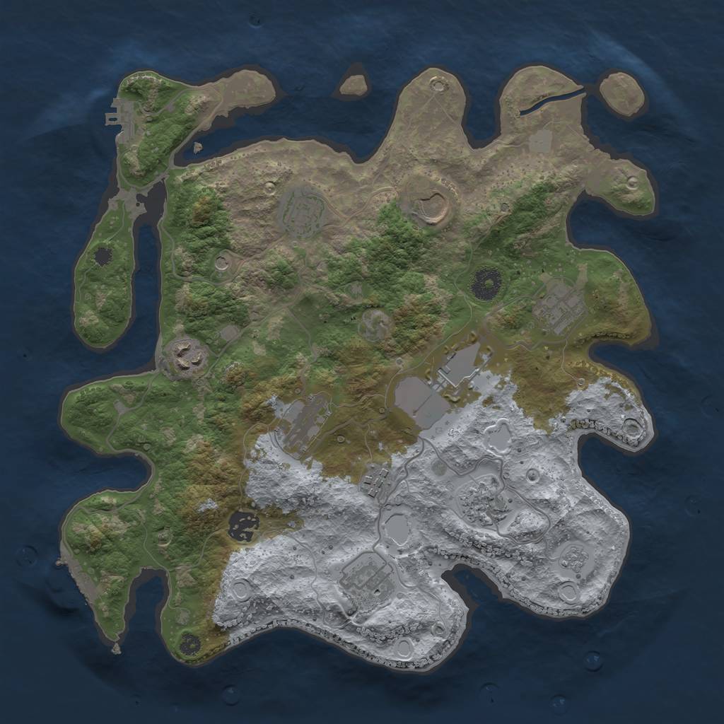 Rust Map: Procedural Map, Size: 3500, Seed: 6692661, 17 Monuments