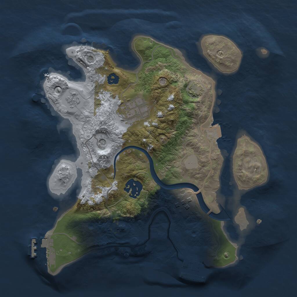Rust Map: Procedural Map, Size: 2500, Seed: 646233905, 9 Monuments