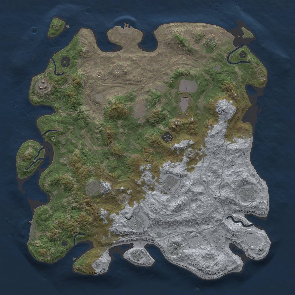 Rust Map: Procedural Map, Size: 4300, Seed: 2008, 17 Monuments