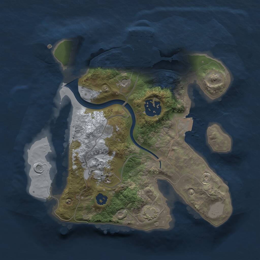 Rust Map: Procedural Map, Size: 2250, Seed: 21393801, 6 Monuments