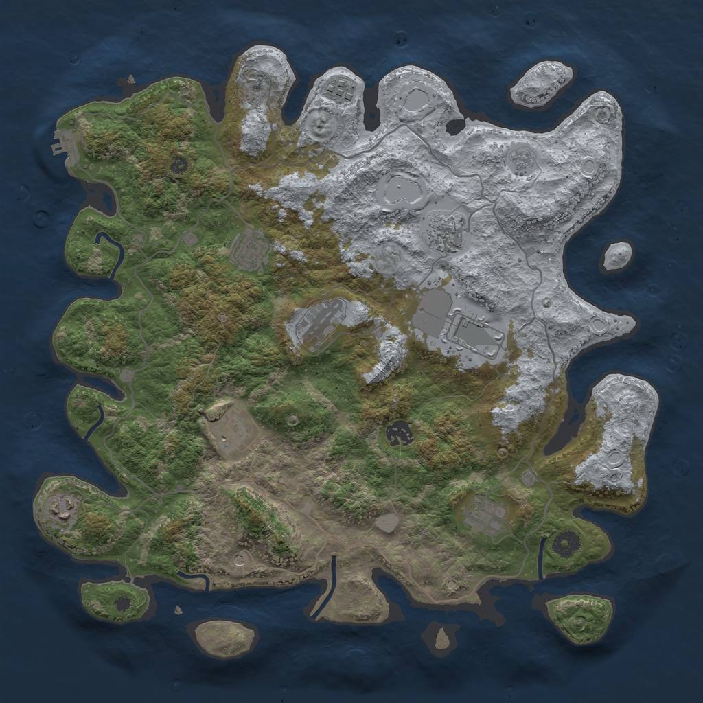 Rust Map: Procedural Map, Size: 4000, Seed: 395341054, 15 Monuments