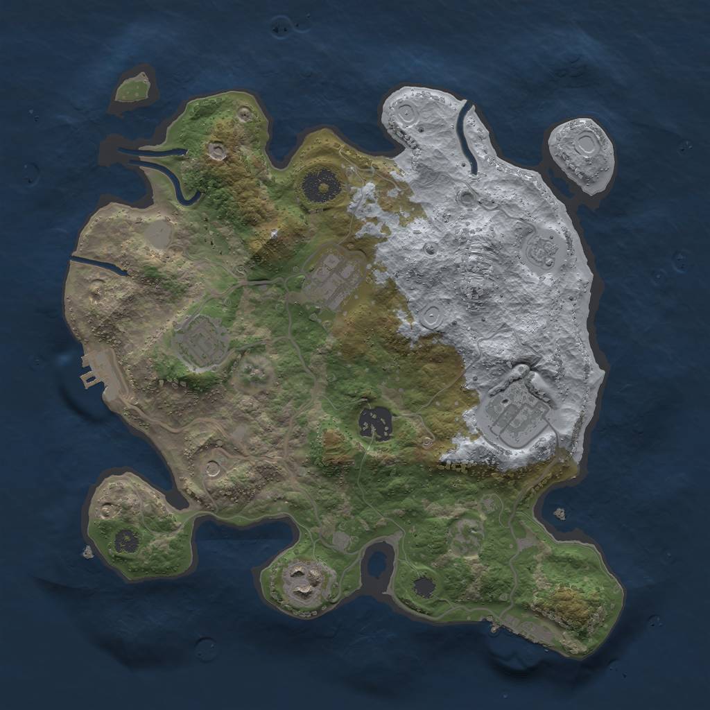 Rust Map: Procedural Map, Size: 3000, Seed: 529808543, 12 Monuments