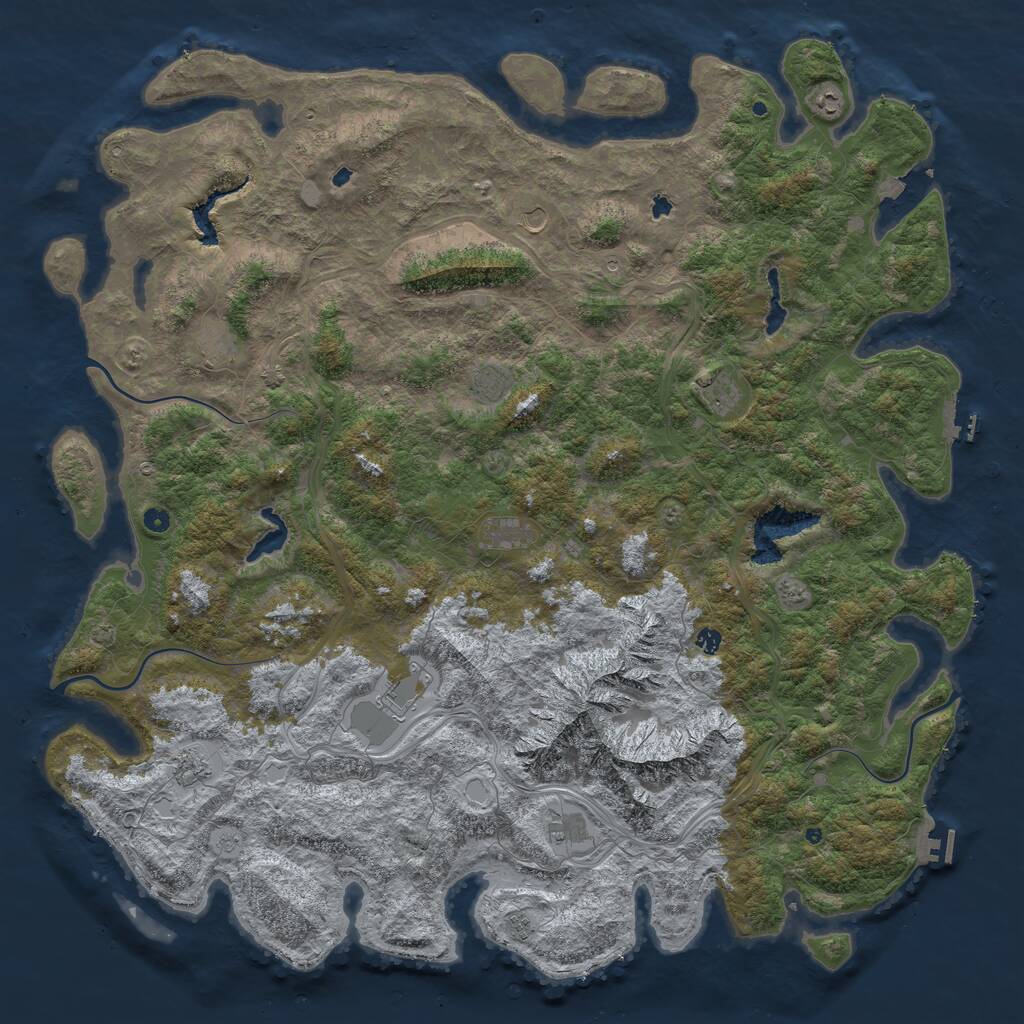 Rust Map: Procedural Map, Size: 6000, Seed: 83681820, 17 Monuments