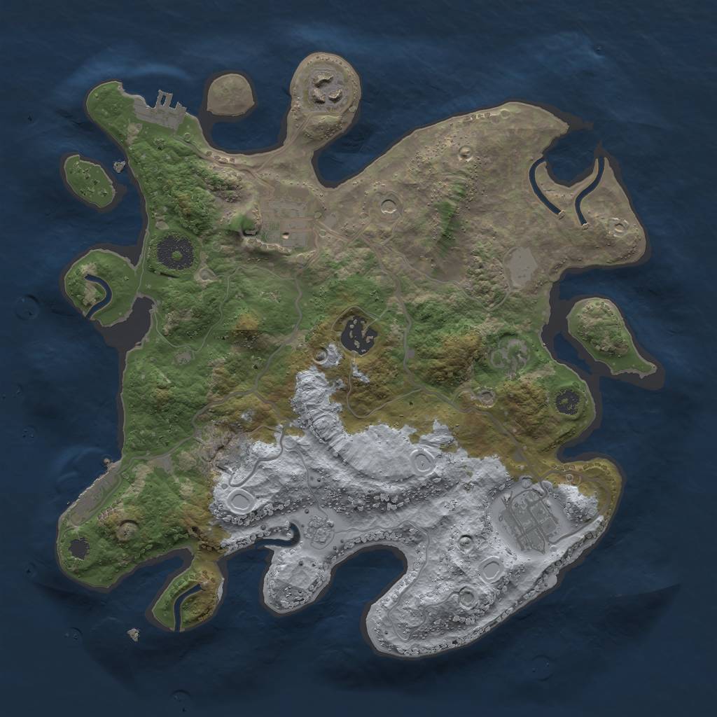 Rust Map: Procedural Map, Size: 3000, Seed: 7938245, 11 Monuments