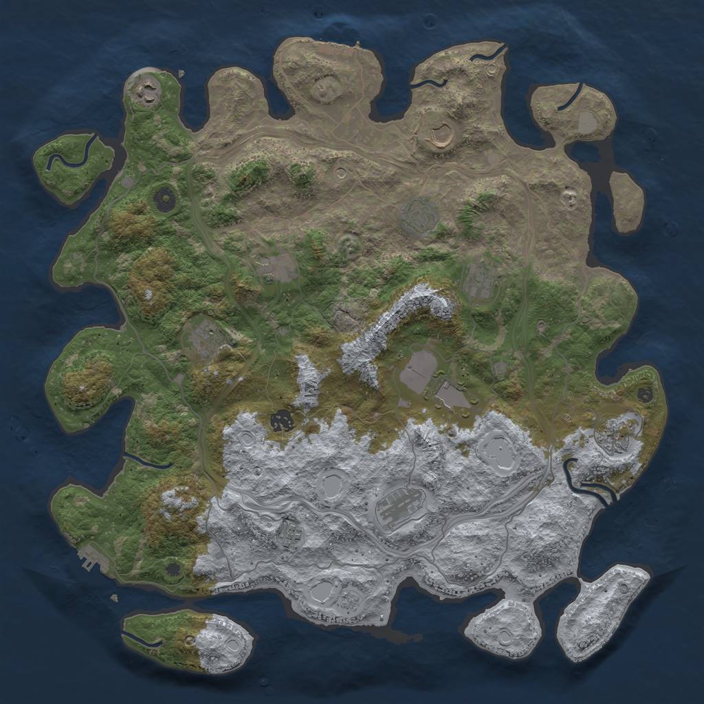 Rust Map: Procedural Map, Size: 4500, Seed: 458878996, 18 Monuments