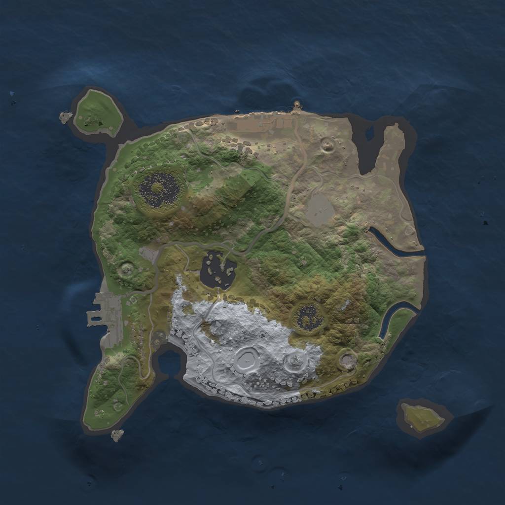 Rust Map: Procedural Map, Size: 2000, Seed: 369637498, 6 Monuments
