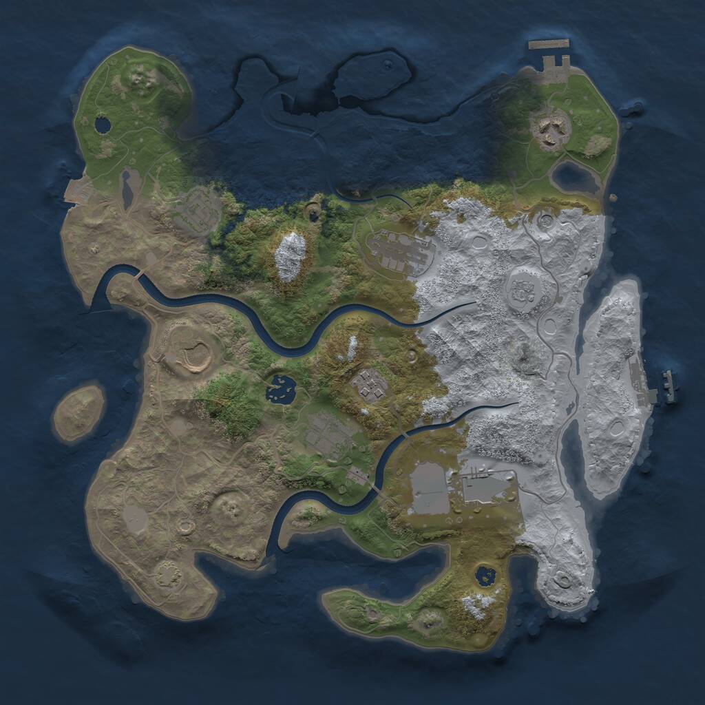 Rust Map: Procedural Map, Size: 3500, Seed: 57487359, 14 Monuments