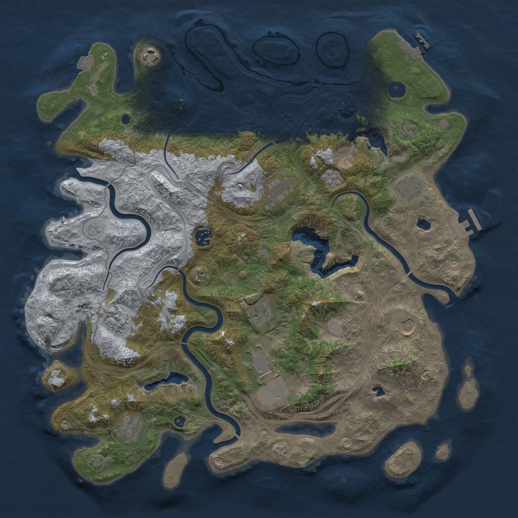 Rust Map: Procedural Map, Size: 4500, Seed: 268925396, 16 Monuments