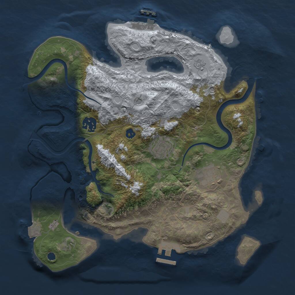 Rust Map: Procedural Map, Size: 3000, Seed: 1735688632, 9 Monuments