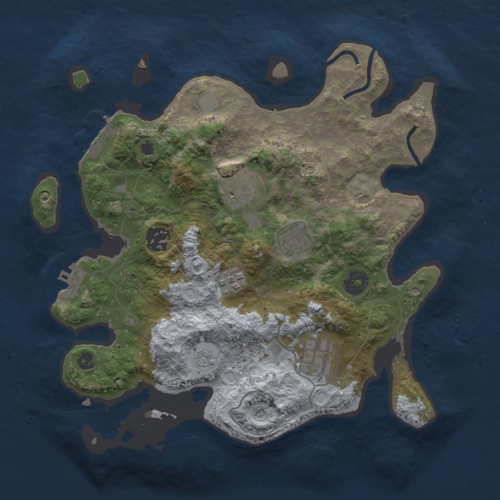 Rust Map: Procedural Map, Size: 3000, Seed: 336762188, 12 Monuments