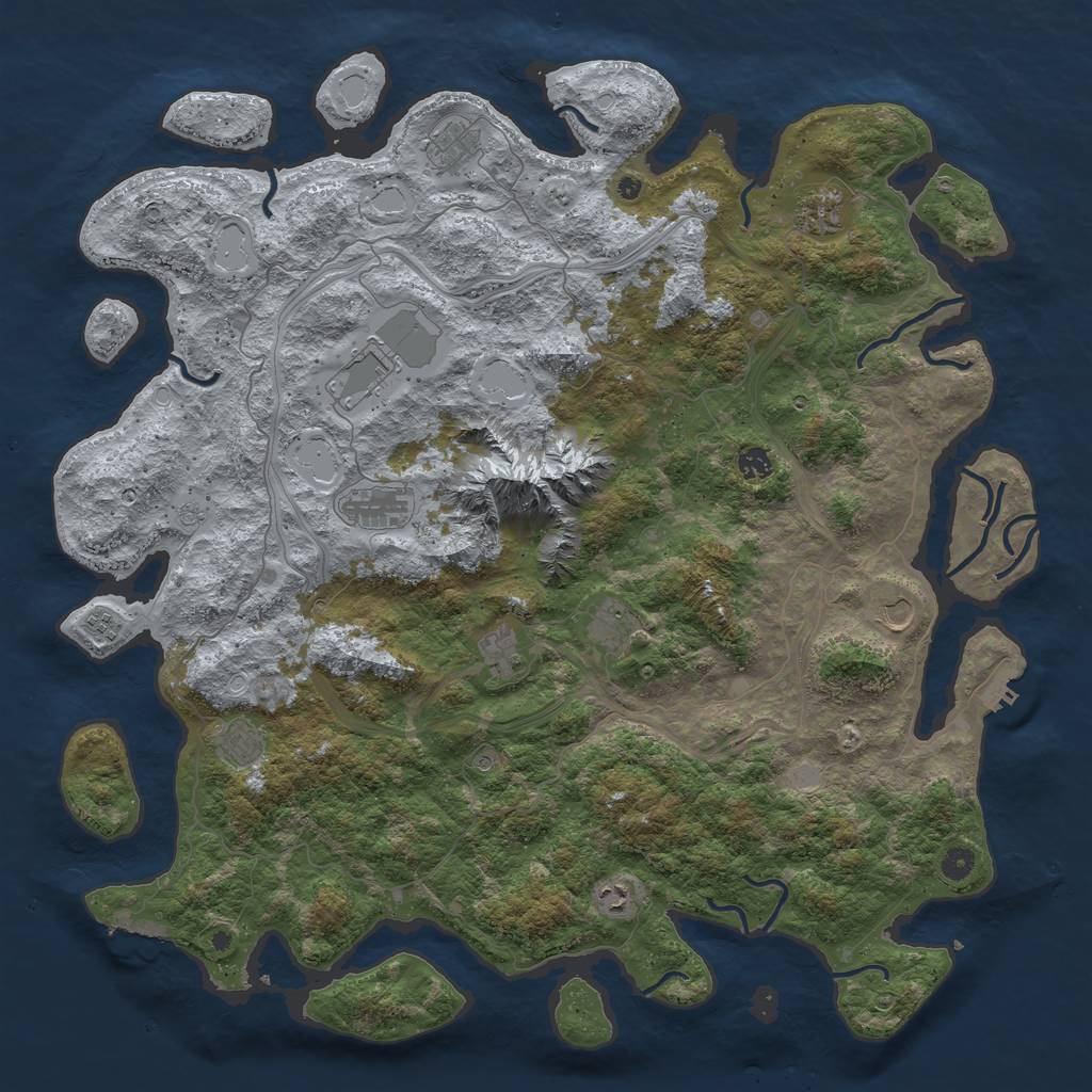 Rust Map: Procedural Map, Size: 5000, Seed: 955000, 18 Monuments